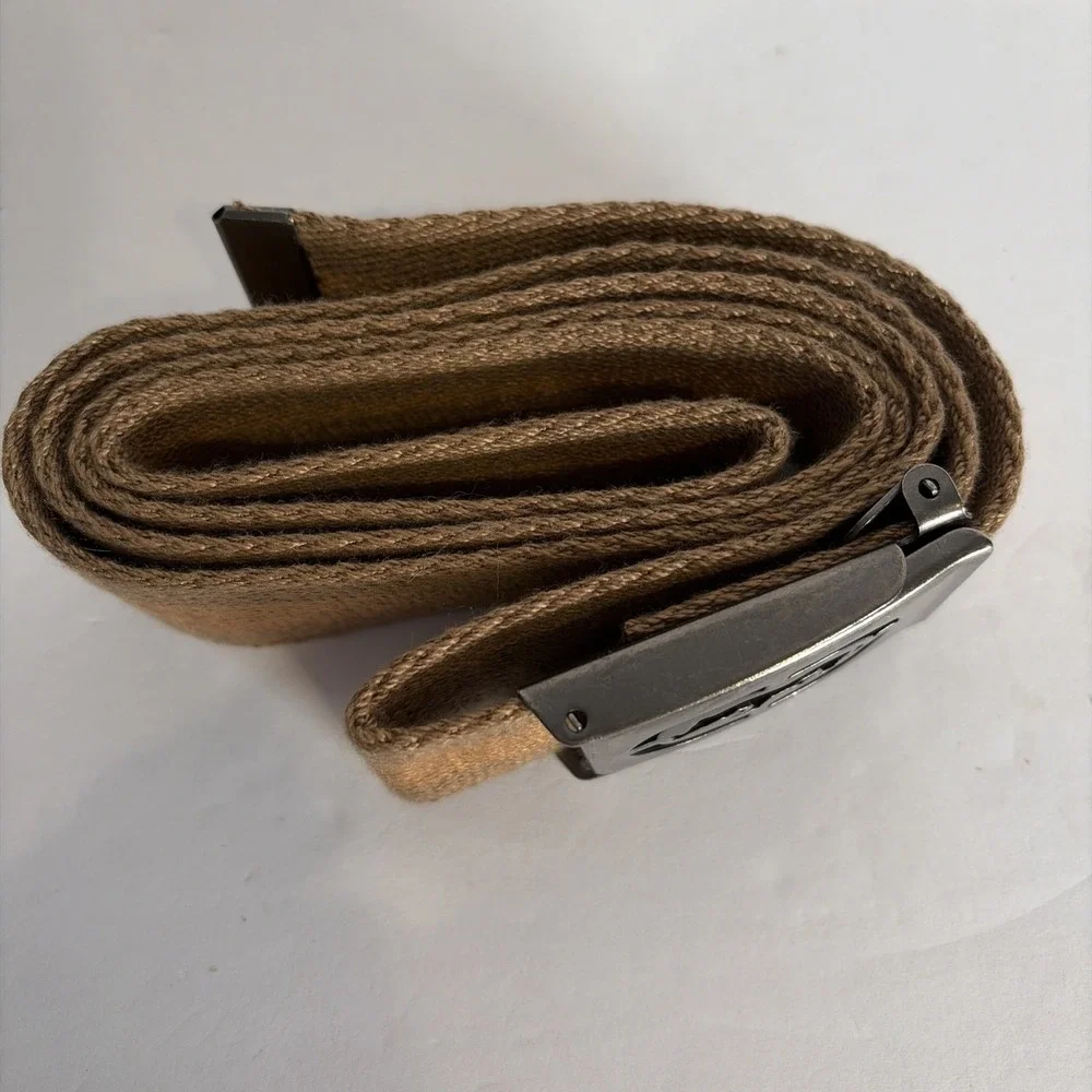 Ecko Unltd Clasp Belt Size 40 Brown Beige Stripe